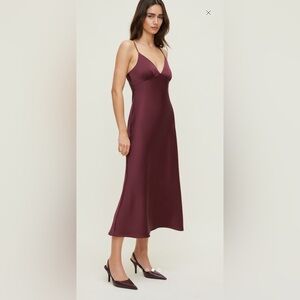 NWT Dynamite | S | Satin Maxi Dress Burgundy